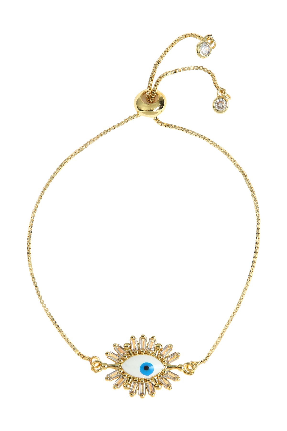 Evil Eye Zircon Chain Bracelets B3271