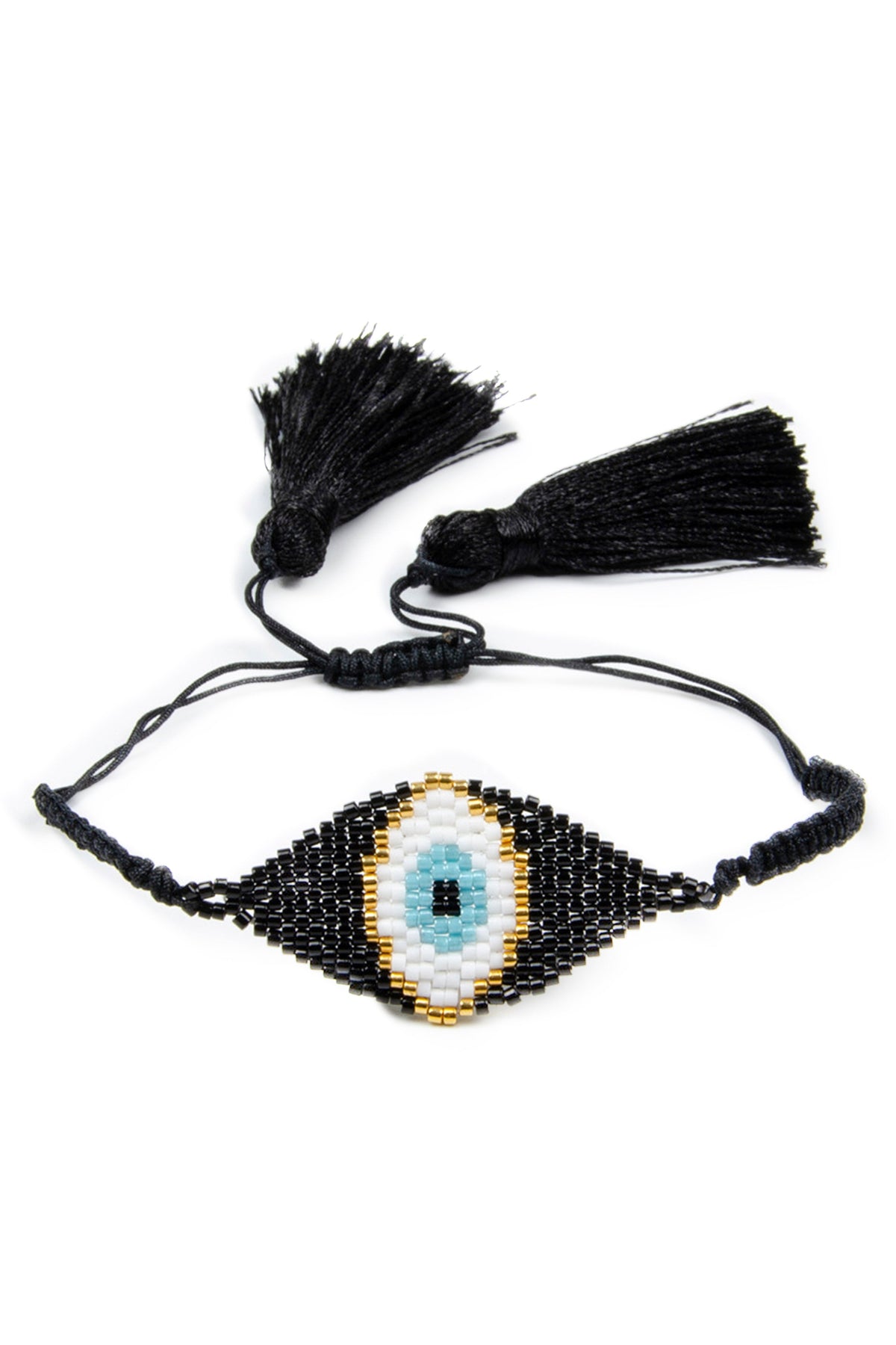 Evil Eye Seed Bead Braided Bracelet B3307