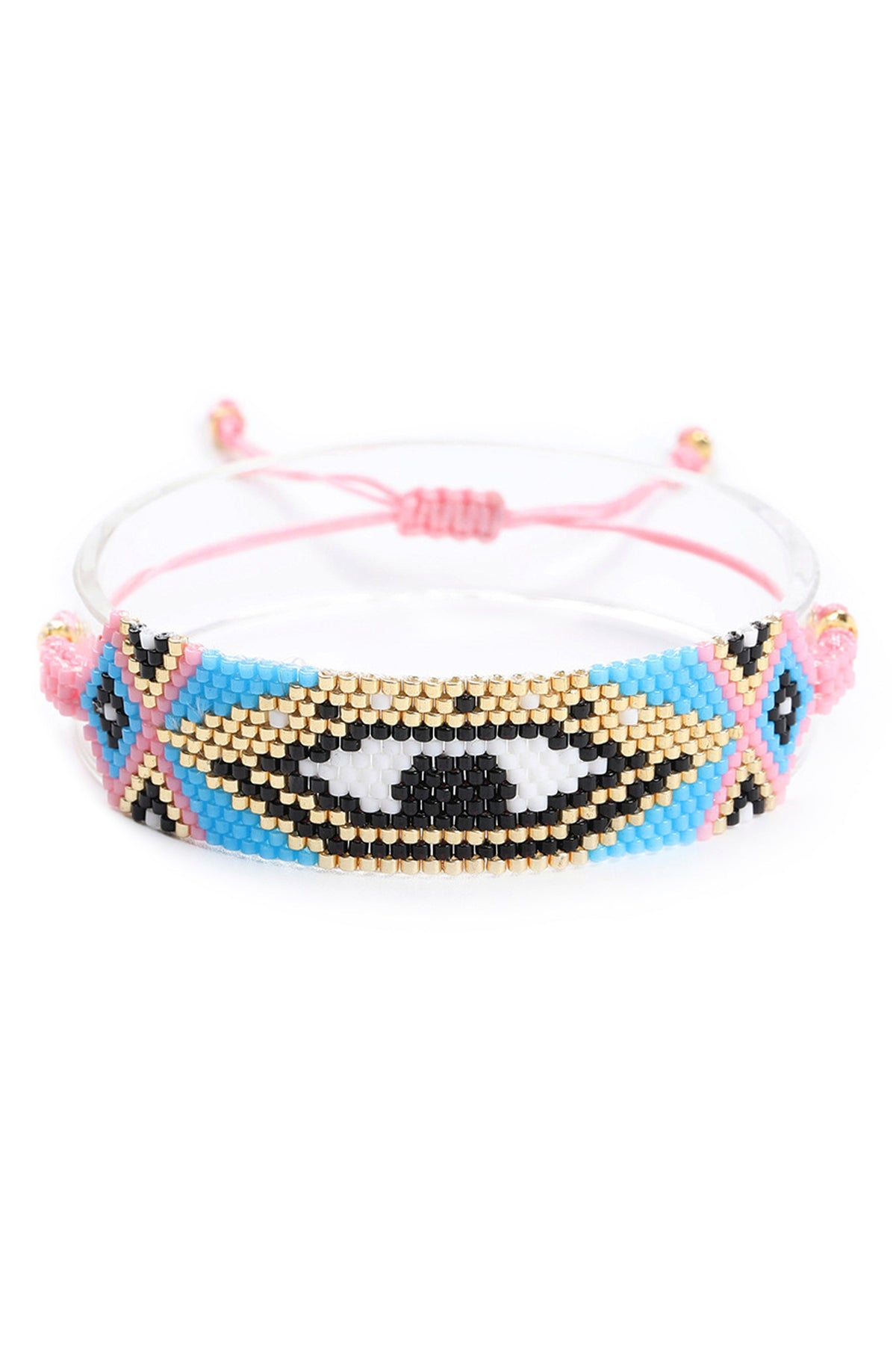 Evil Eye Seed Bead Braided Bracelet B3309