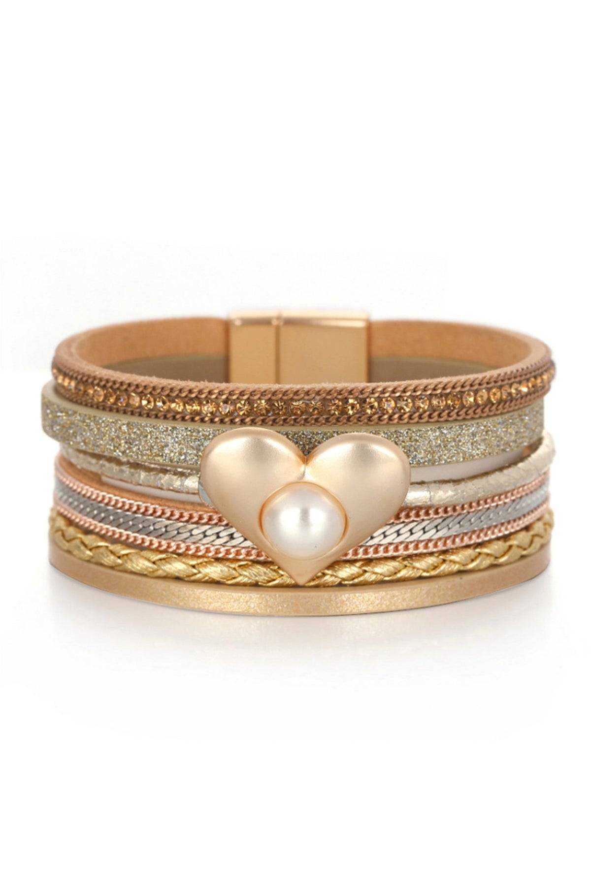 Heart Alloy Magnetic Bracelet B3344