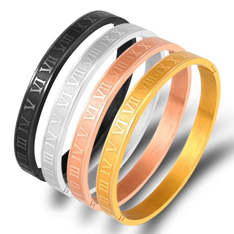 Roman Numerals Stainless Steel Bracelet B3357