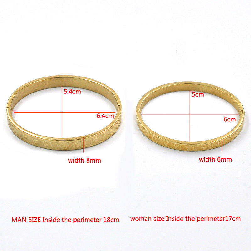 Roman Numerals Stainless Steel Bracelet B3357