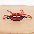 Mouth Seed Bead Braided Bracelet B3364