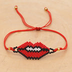 Mouth Seed Bead Braided Bracelet B3364