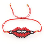 Mouth Seed Bead Braided Bracelet B3364