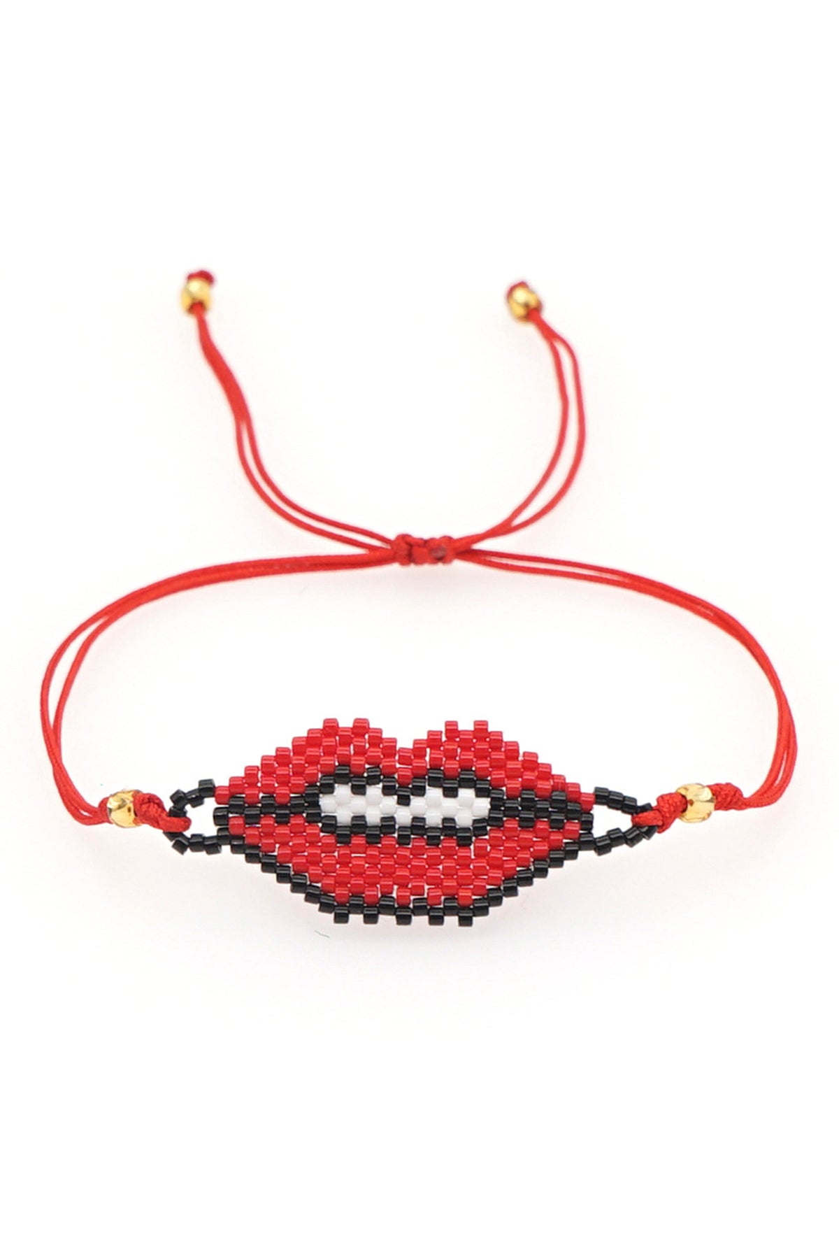 Mouth Seed Bead Braided Bracelet B3364