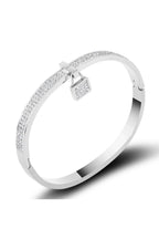 Lock Rhinestone Stainless Steel Bracelet B3374