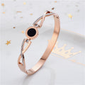 Disc Rhinestone Stainless Steel Bracelet B3391