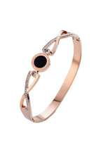 Disc Rhinestone Stainless Steel Bracelet B3391