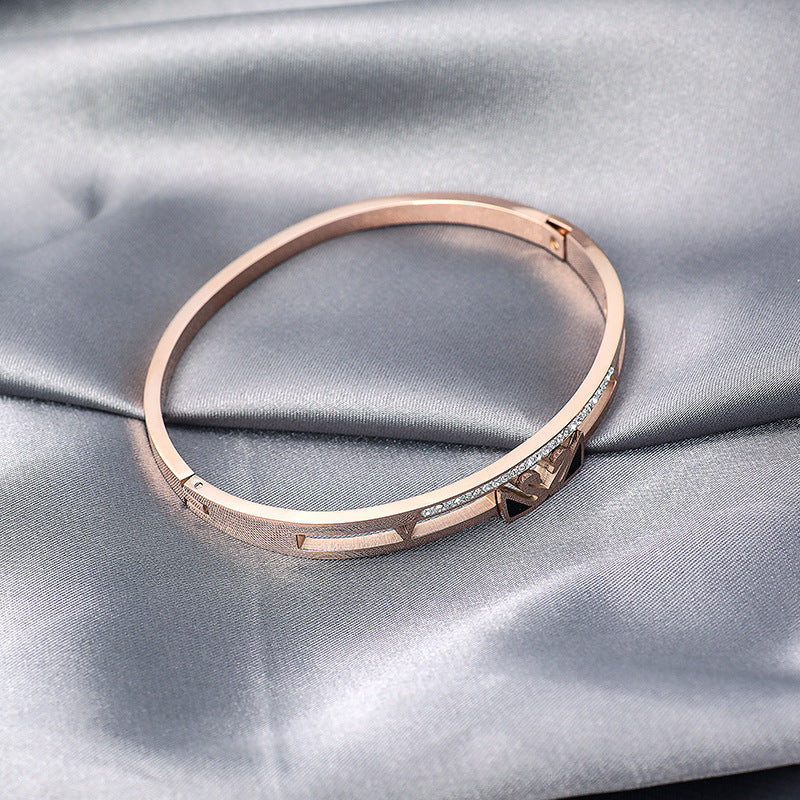 Swan Rhinestone Stainless Steel Bracelet B3402