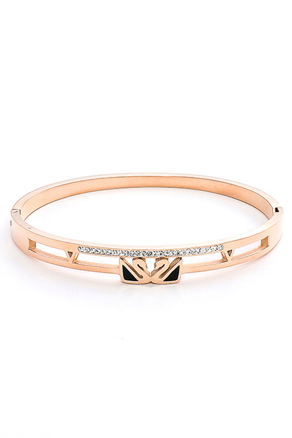 Swan Rhinestone Stainless Steel Bracelet B3402
