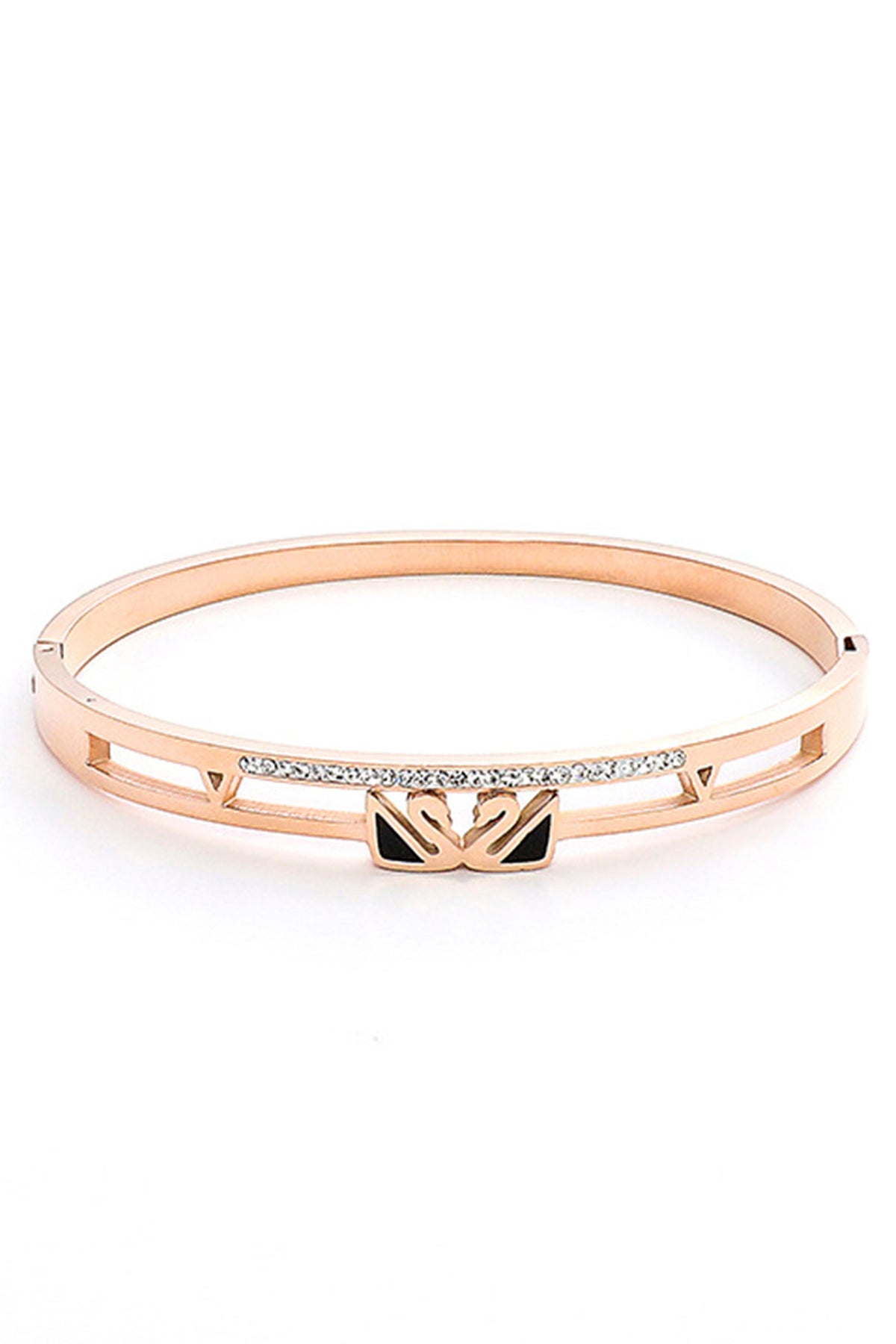 Swan Rhinestone Stainless Steel Bracelet B3402