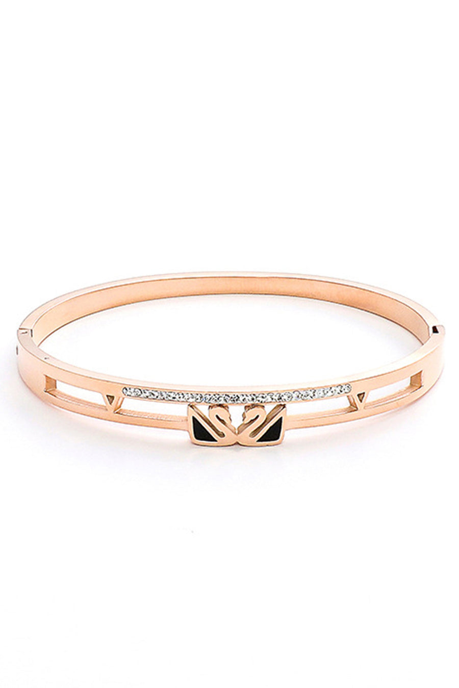 Swan Rhinestone Stainless Steel Bracelet B3402