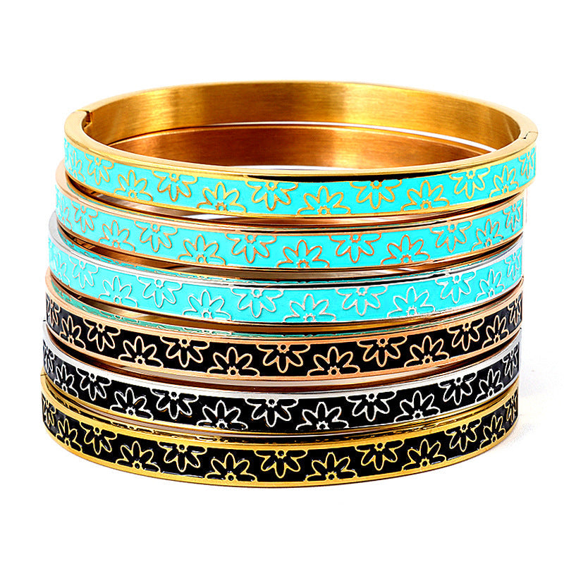 Floral Stainless Steel Bracelets B3422