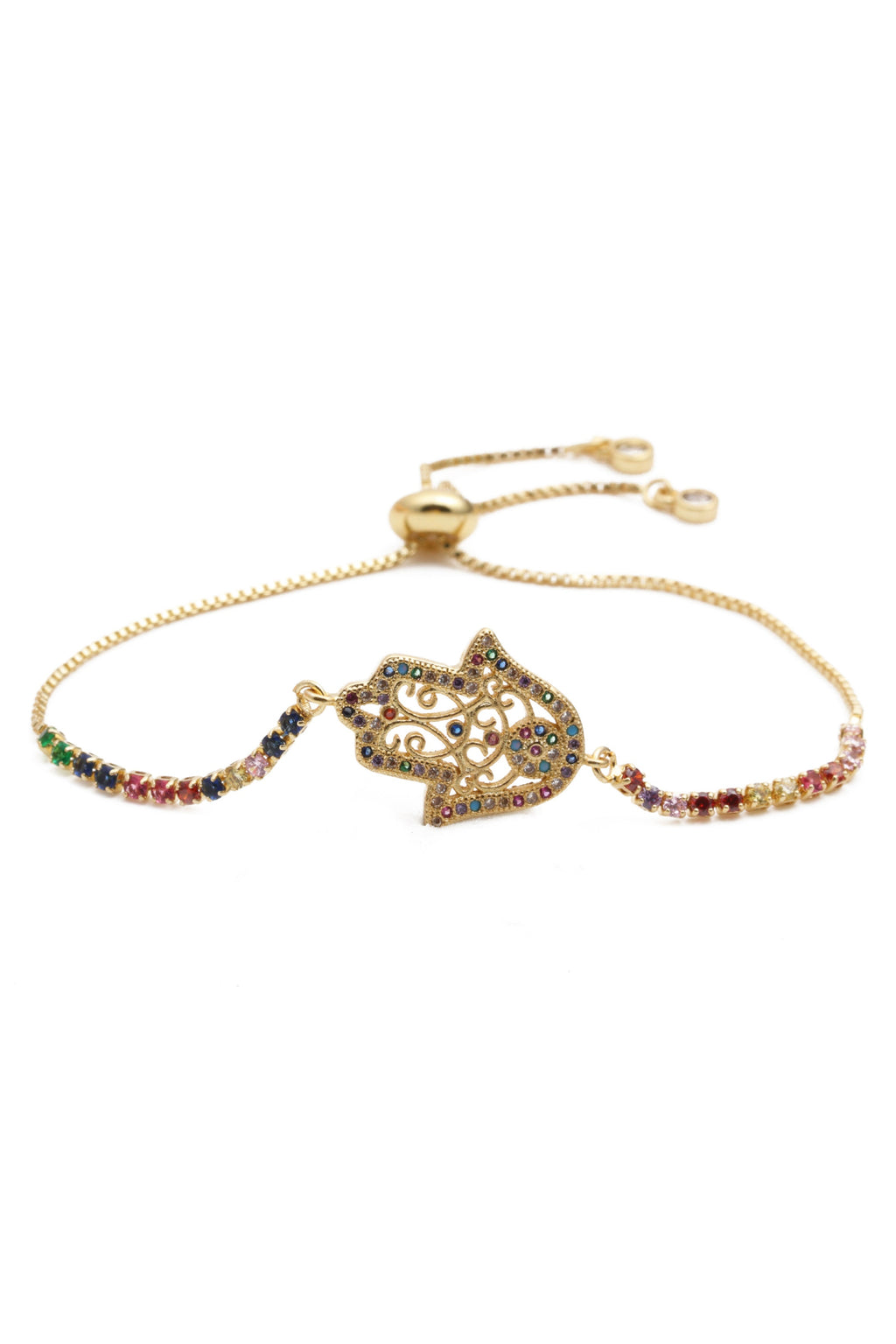 Fatima Cubic Zirconia Chain Bracelet B3423