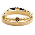 Skull Bead Stainless Steel Bracelet Set B3424