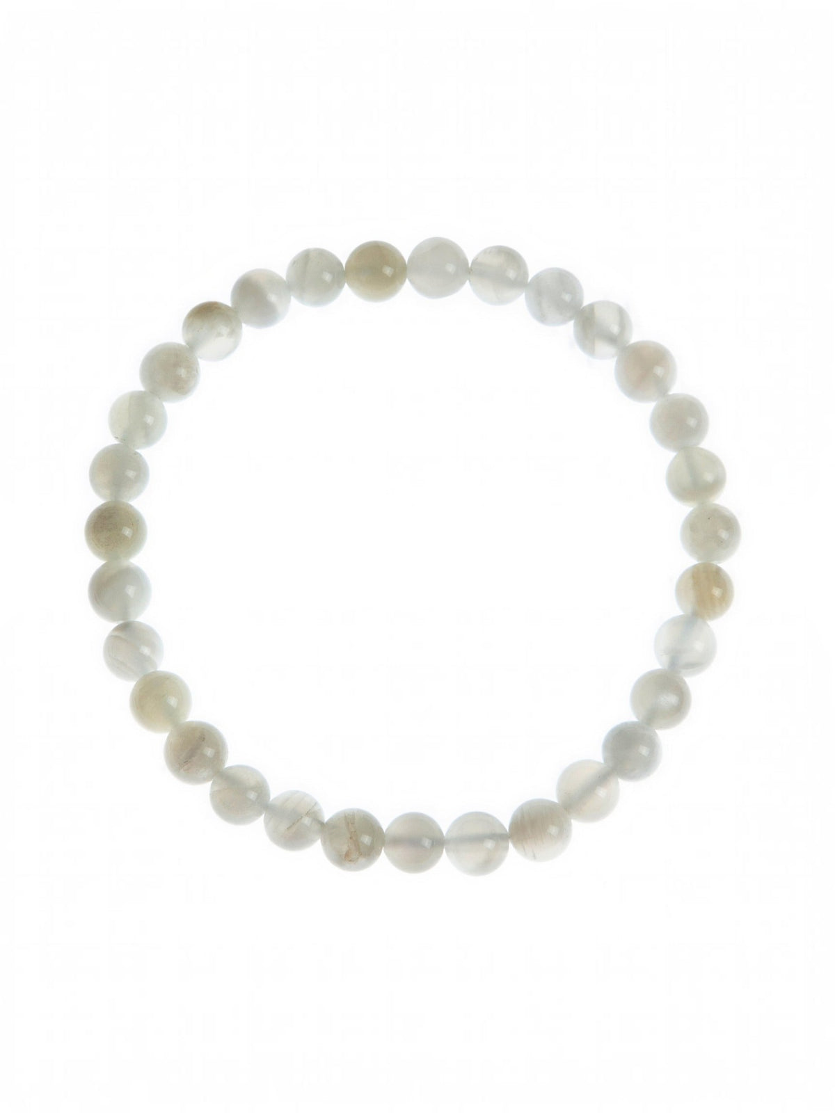 White Moon Stone Stretch Bracelet B3426-White-Moon-Stone - 6MM