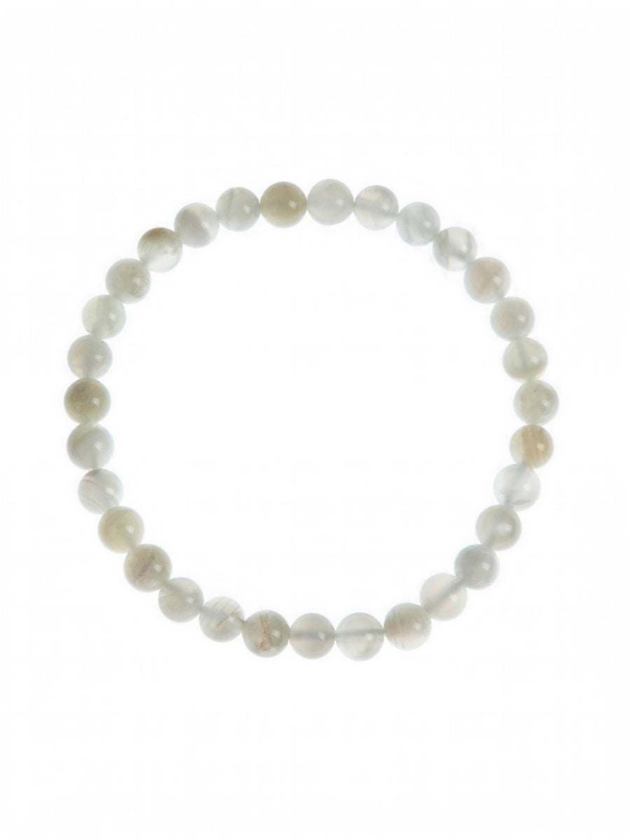 White Moon Stone Stretch Bracelet B3426-White-Moon-Stone
