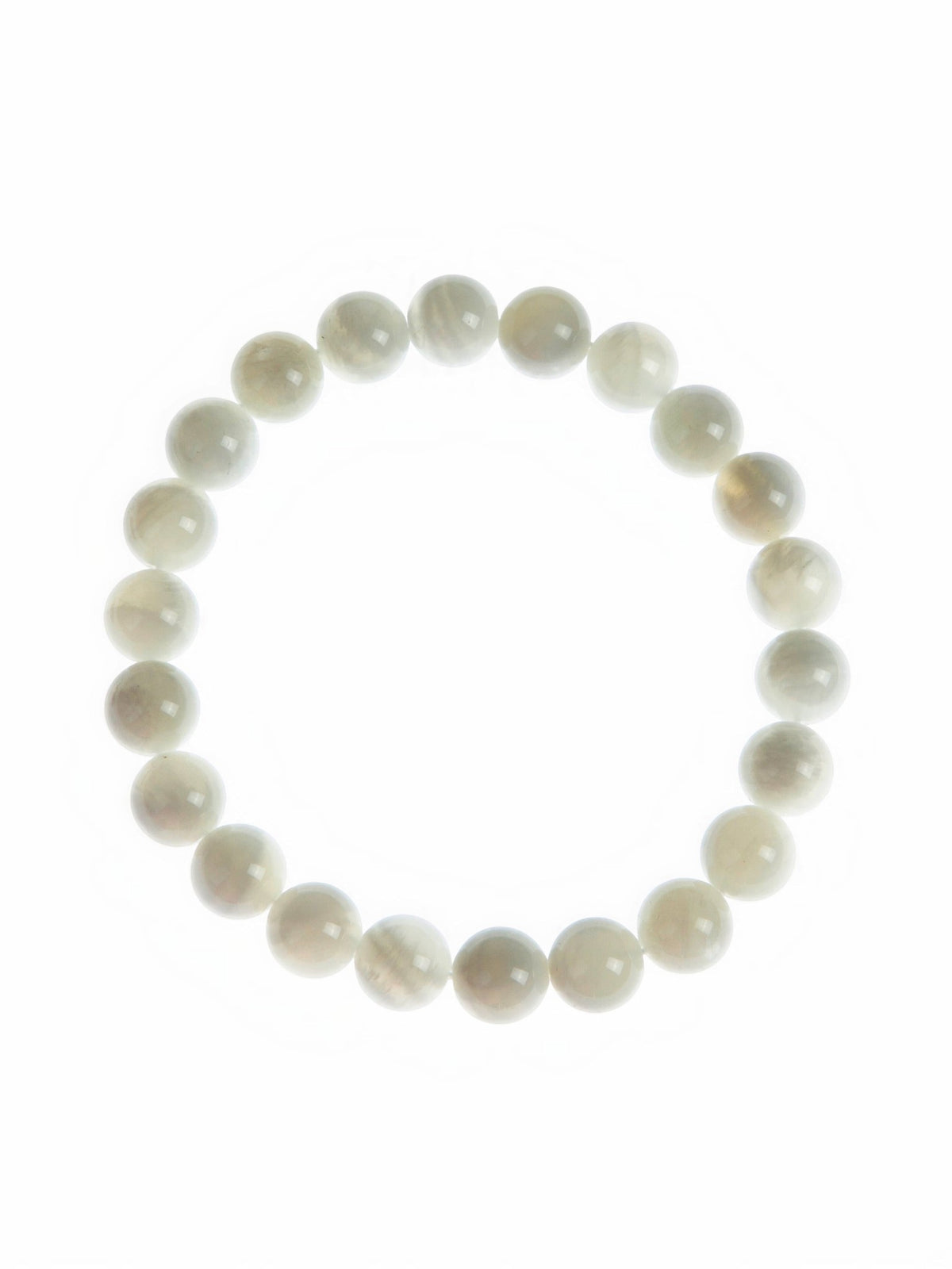 White Moon Stone Stretch Bracelet B3426-White-Moon-Stone - 8MM