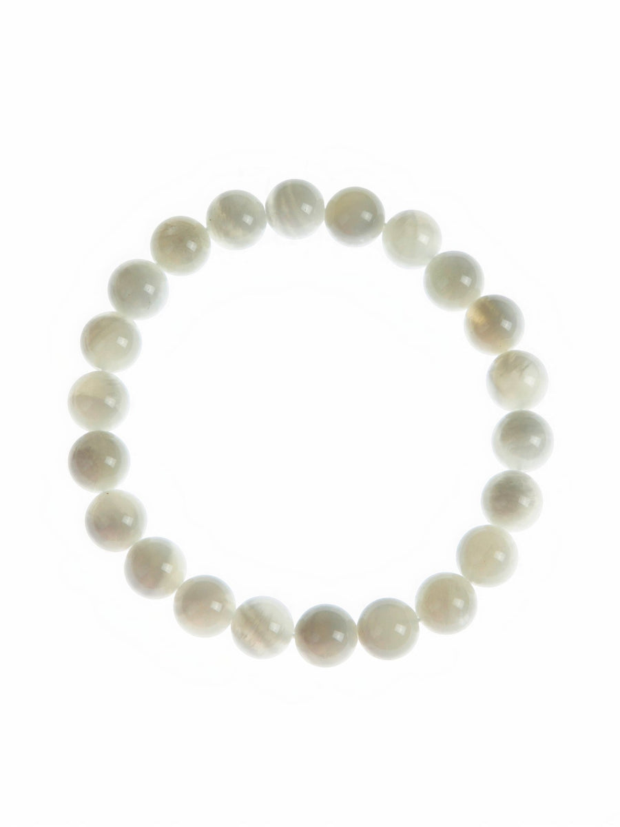 White Moon Stone Stretch Bracelet B3426-White-Moon-Stone