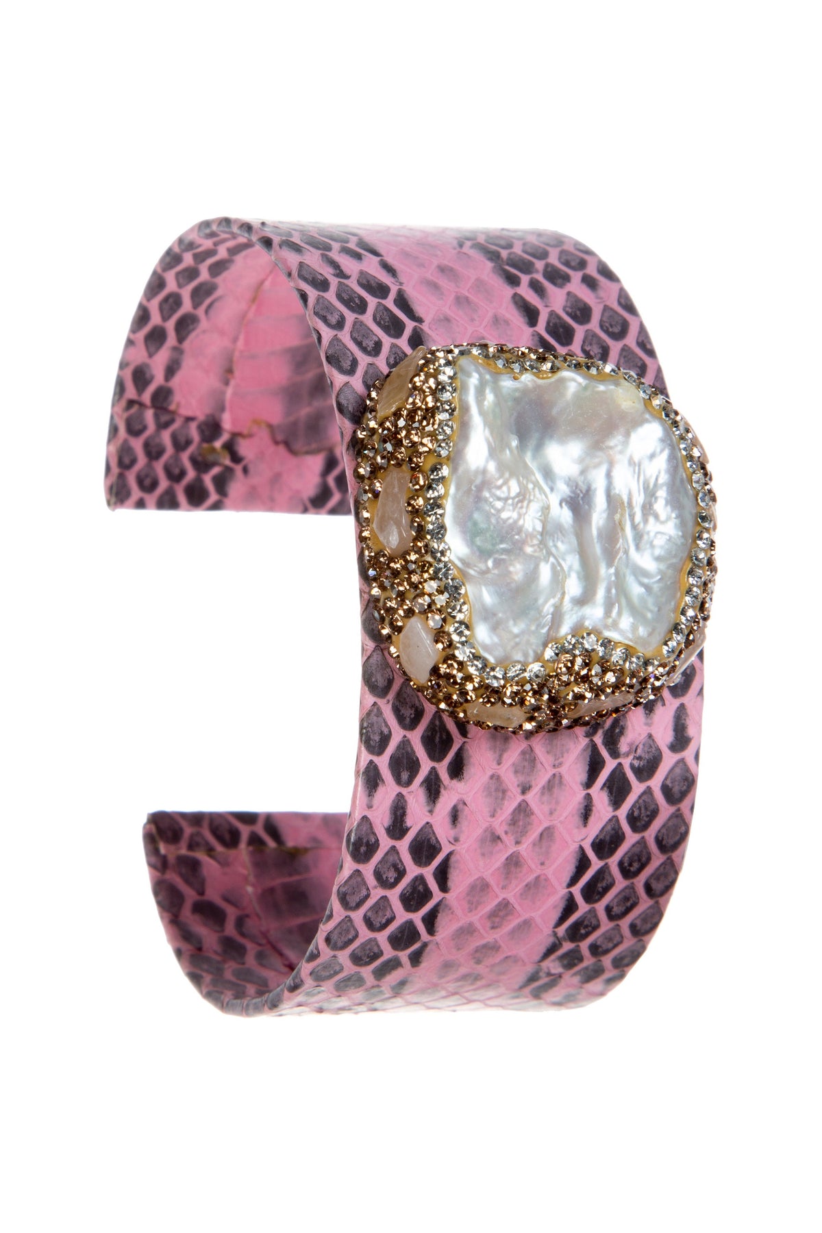 Freshwater Pearl Leather Cuff Bracelet B3430