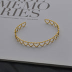 Heart Stainless Steel Cuff Bracelet B3432