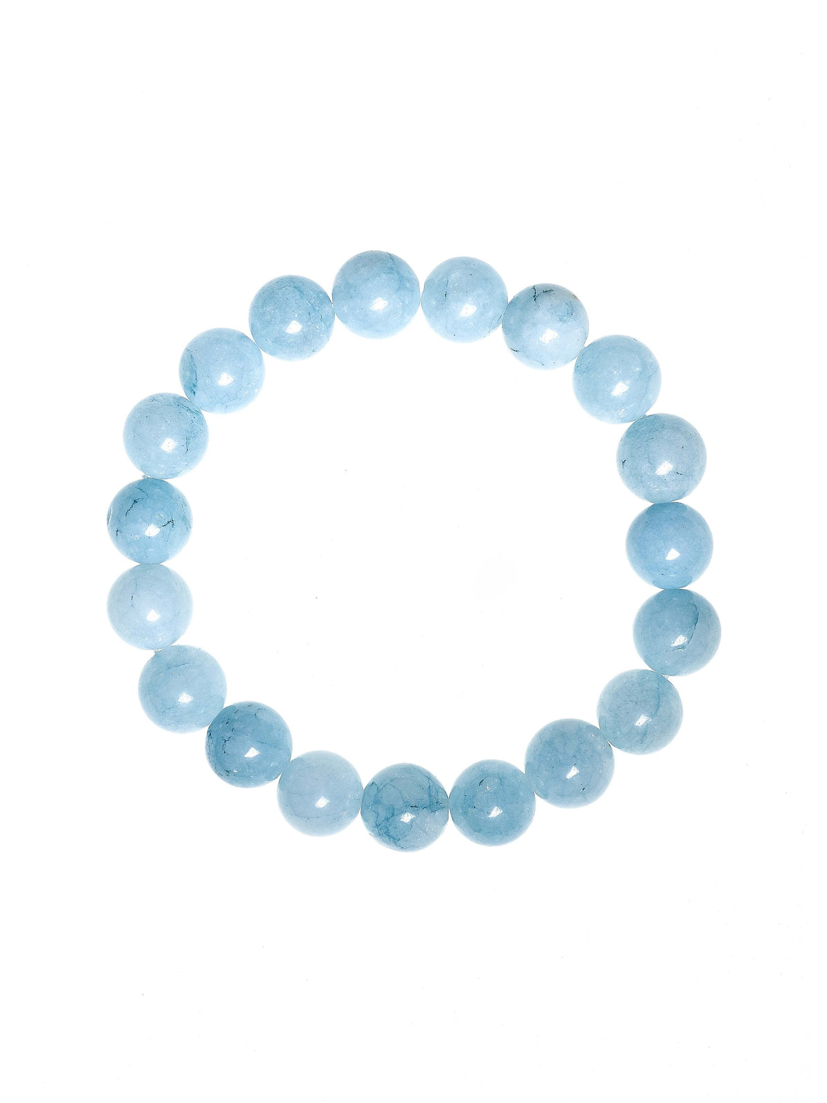 Blue Jade Stone Stretch Bracelet B3434-Blue Jade - 10MM