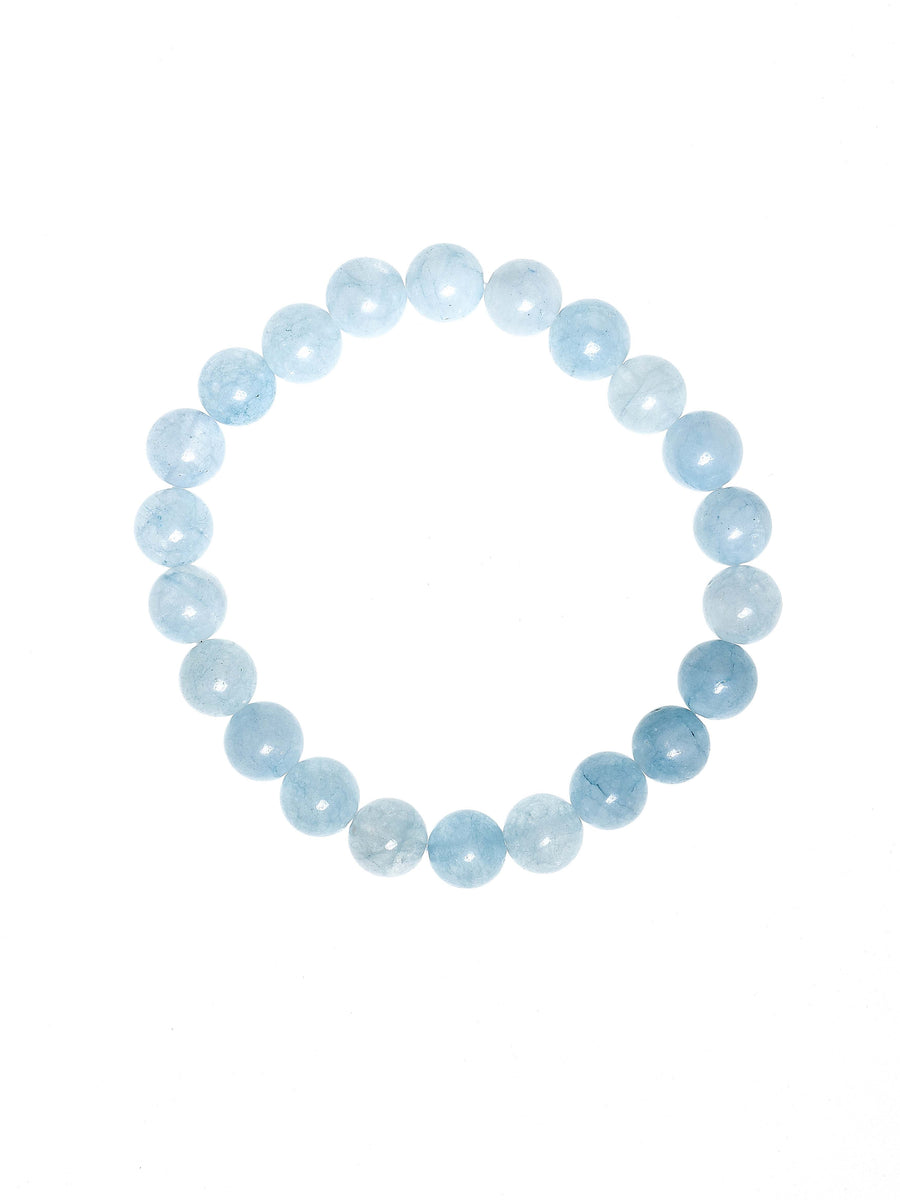 Blue Jade Stone Stretch Bracelet B3434-Blue Jade