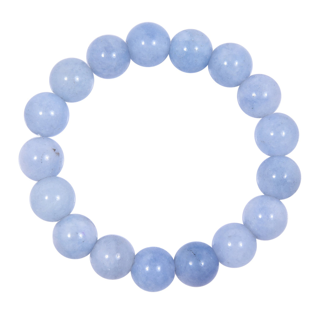 Blue Jade Stone Stretch Bracelet B3434-8MM - view 3