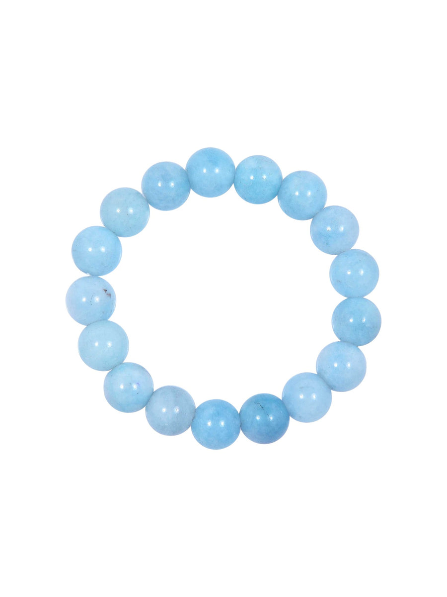 Blue Jade Stone Stretch Bracelet B3434-Blue Jade