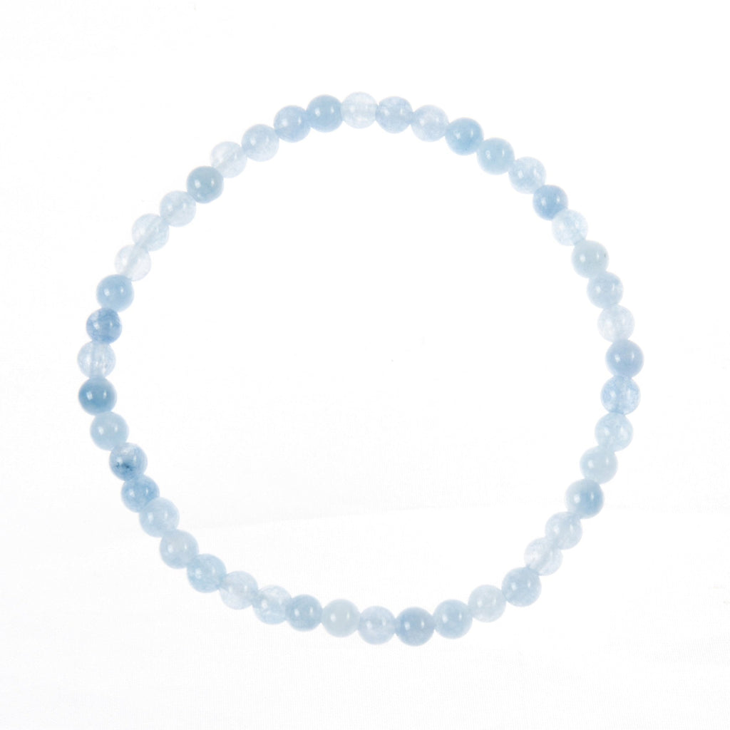 Blue Jade Stone Stretch Bracelet B3434-4MM - view 2