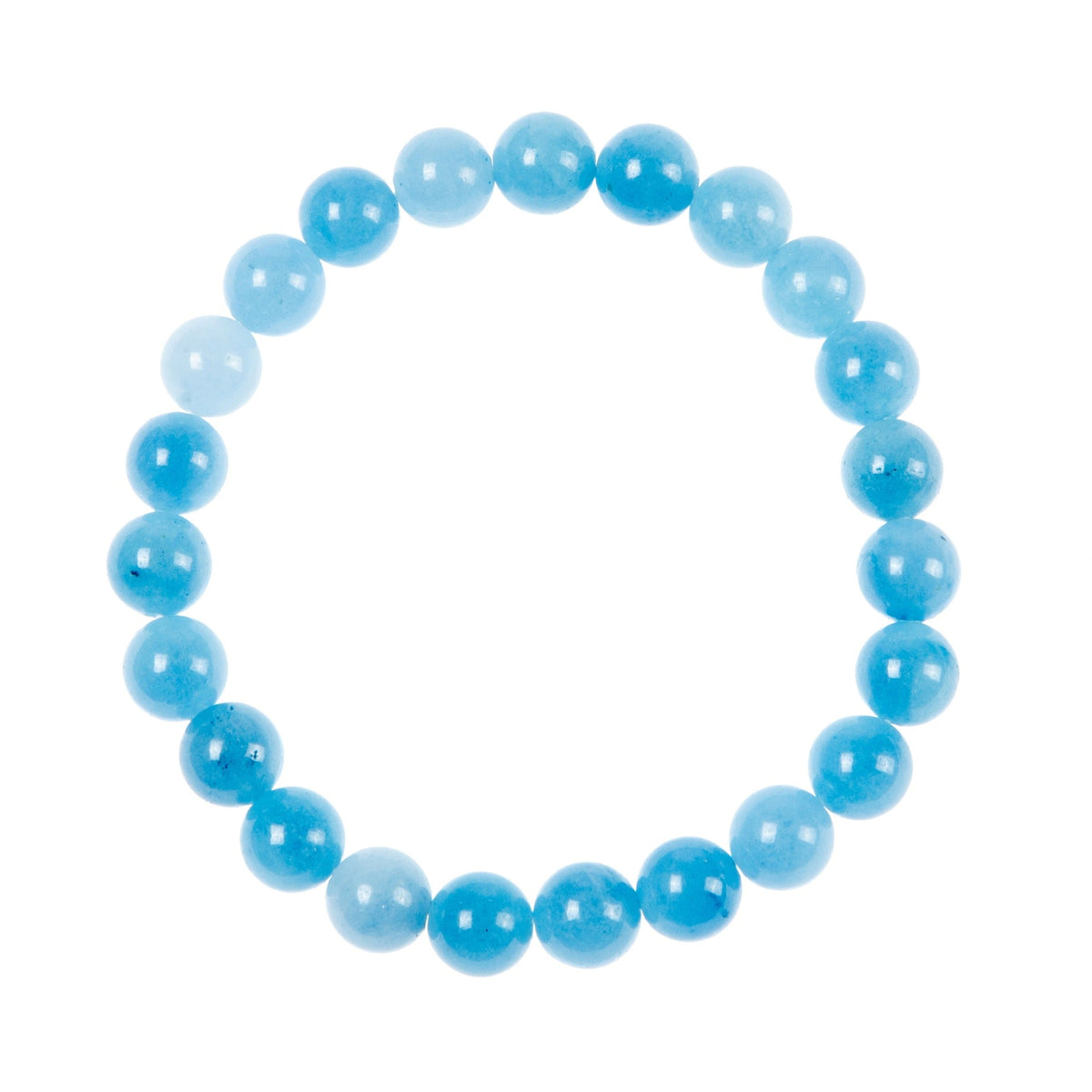 Blue Jade Stone Stretch Bracelet B3434-6MM - view 5