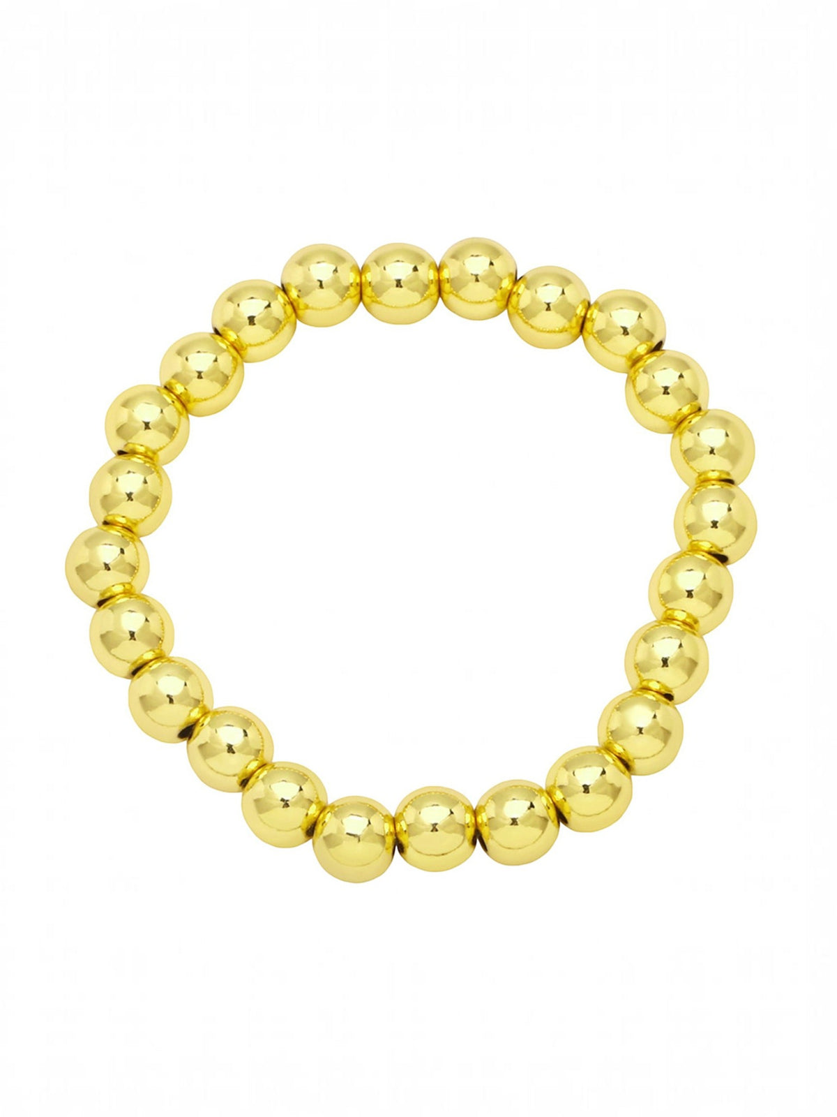 Golden Hematite Bead Stretch Bracelet B3443-Gold-6MM - view 2