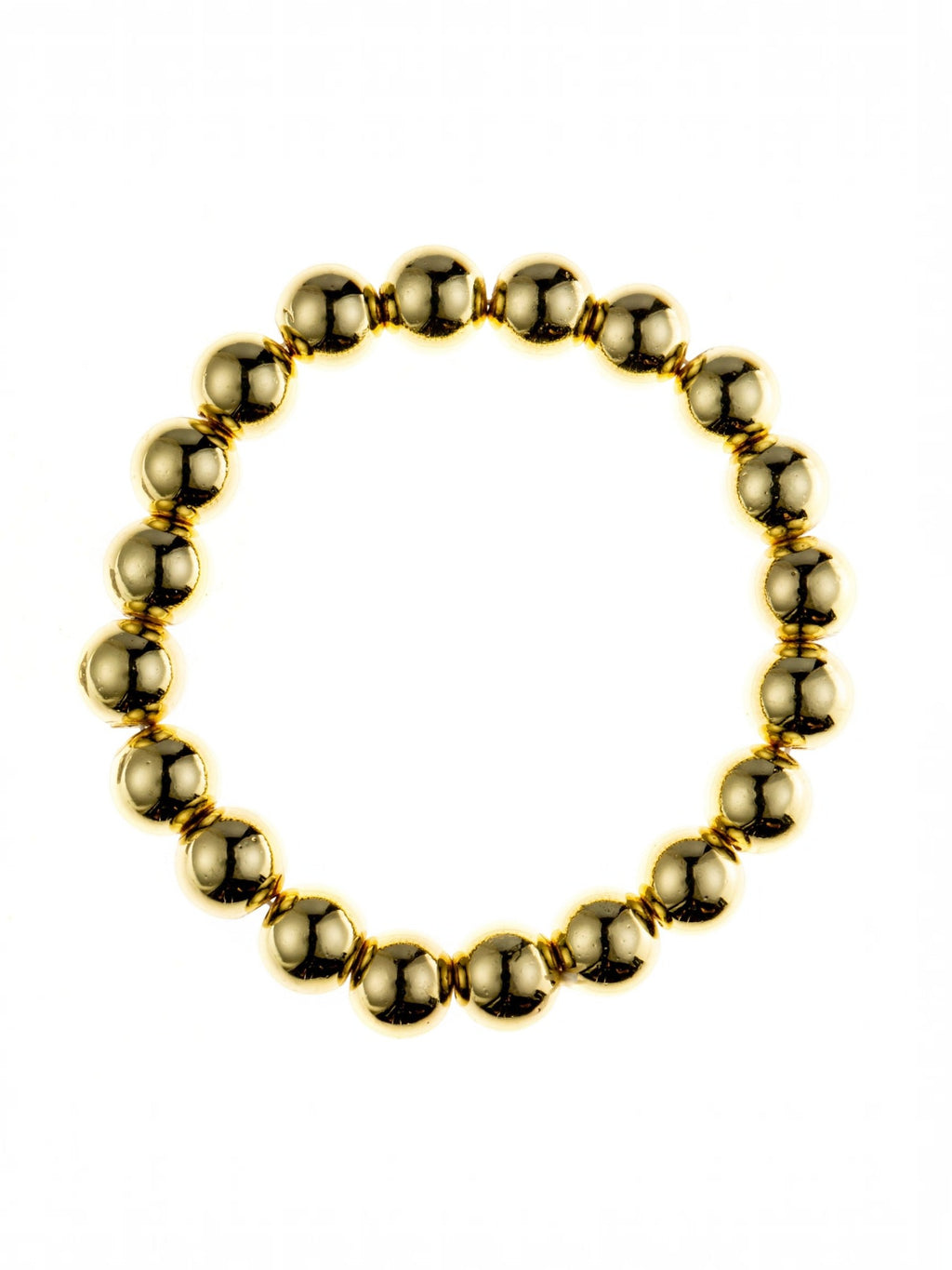 Golden Hematite Bead Stretch Bracelet B3443-Gold-10MM - view 6