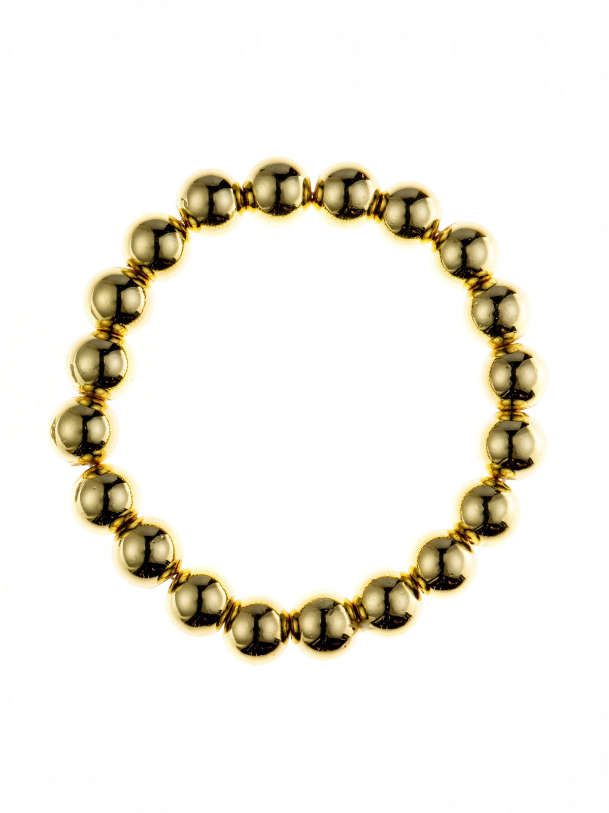 Golden Hematite Bead Stretch Bracelet B3443-Gold-10MM - view 6