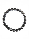 Golden Hematite Bead Stretch Bracelet B3443-Black Hematite - 8MM