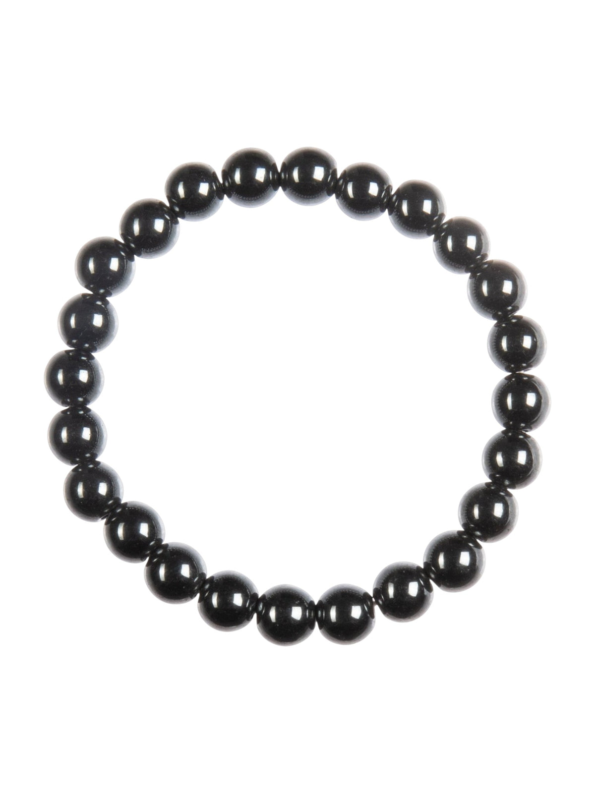 Golden Hematite Bead Stretch Bracelet B3443-Black Hematite - 10MM
