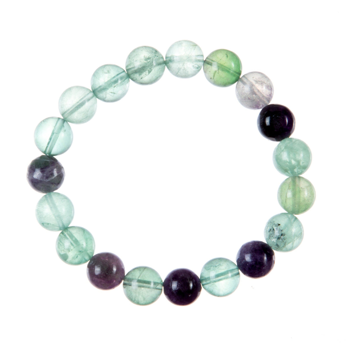 Fluorite Stone Stretch Bracelet B3447-Fluorite - 10MM
