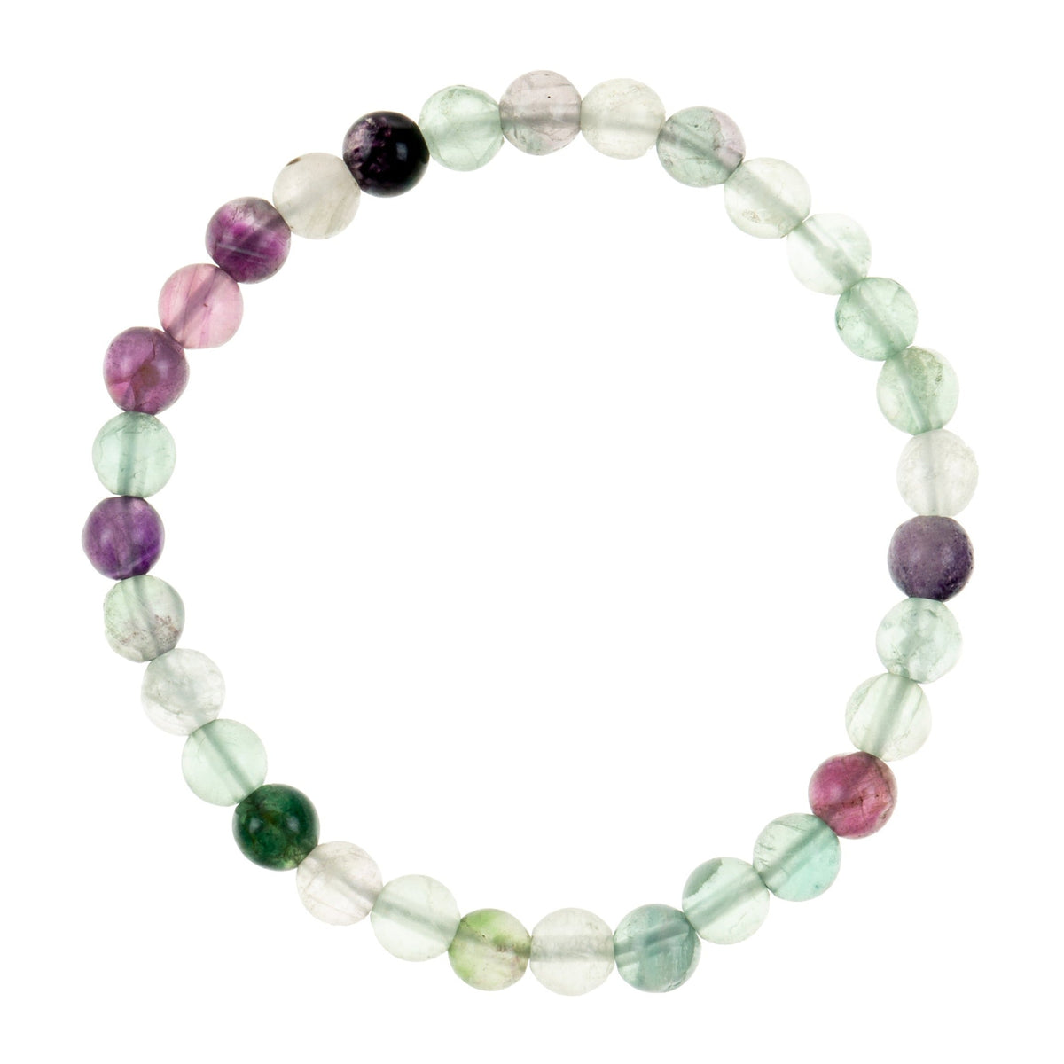 Fluorite Stone Stretch Bracelet B3447-Fluorite - 6MM