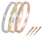 Two Row Rhinestone Stainless Steel Bracelet B3457