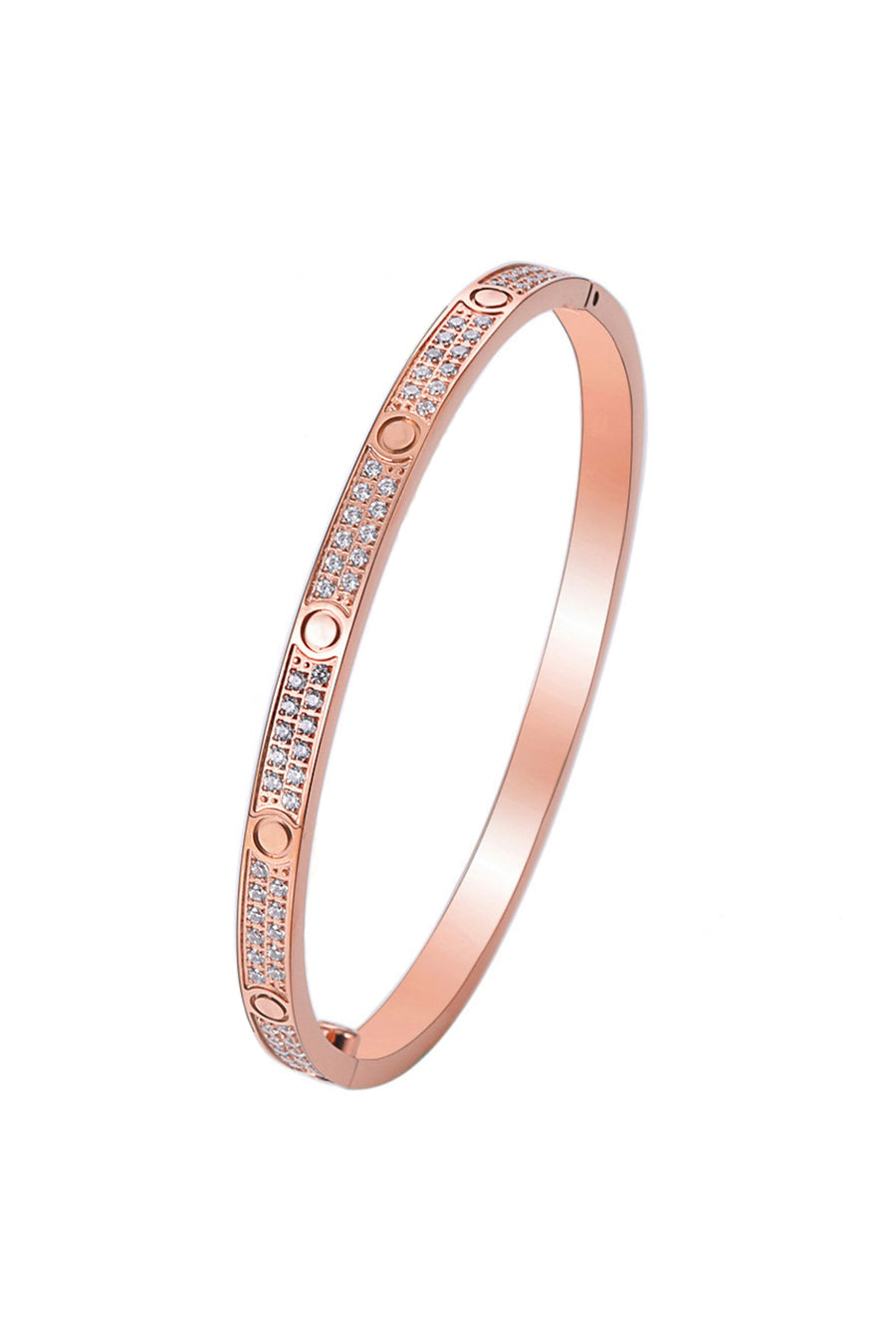 Two Row Rhinestone Stainless Steel Bracelet B3457