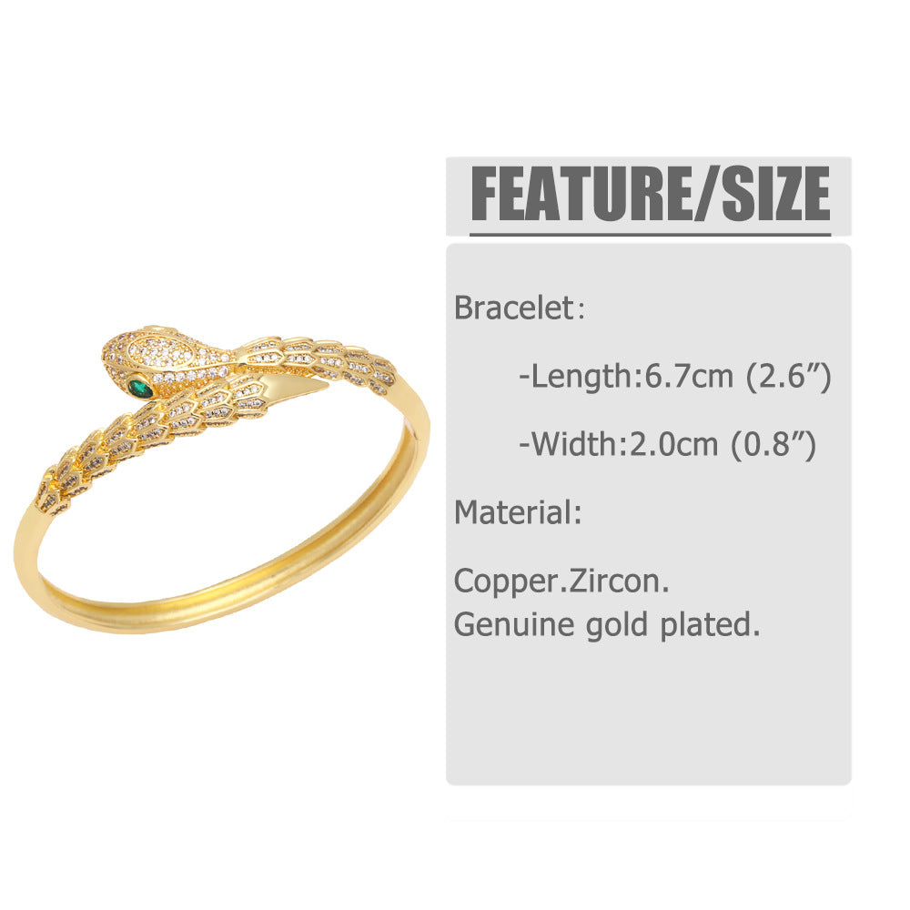 Snake Cubic Zirconia Copper Bracelet B3480