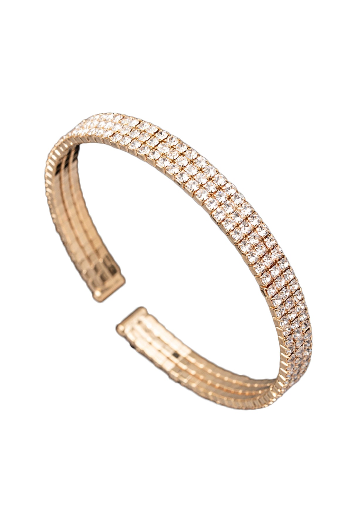 Three Row Rhinestone Cuff Bracelet B3494