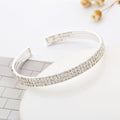 Three Row Rhinestone Cuff Bracelet B3494