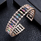 Hollow Cubic Zirconia Cuff Bracelet B3496