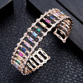 Hollow Cubic Zirconia Cuff Bracelet B3496