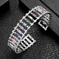 Hollow Cubic Zirconia Cuff Bracelet B3496