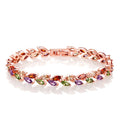Leaf Shape Cubic Zirconia Bracelet B3537
