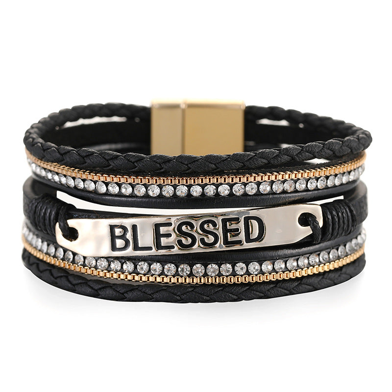 BLESSED Leather Magnetic Bracelet B3548
