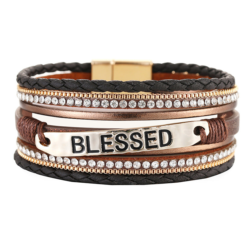 BLESSED Leather Magnetic Bracelet B3548